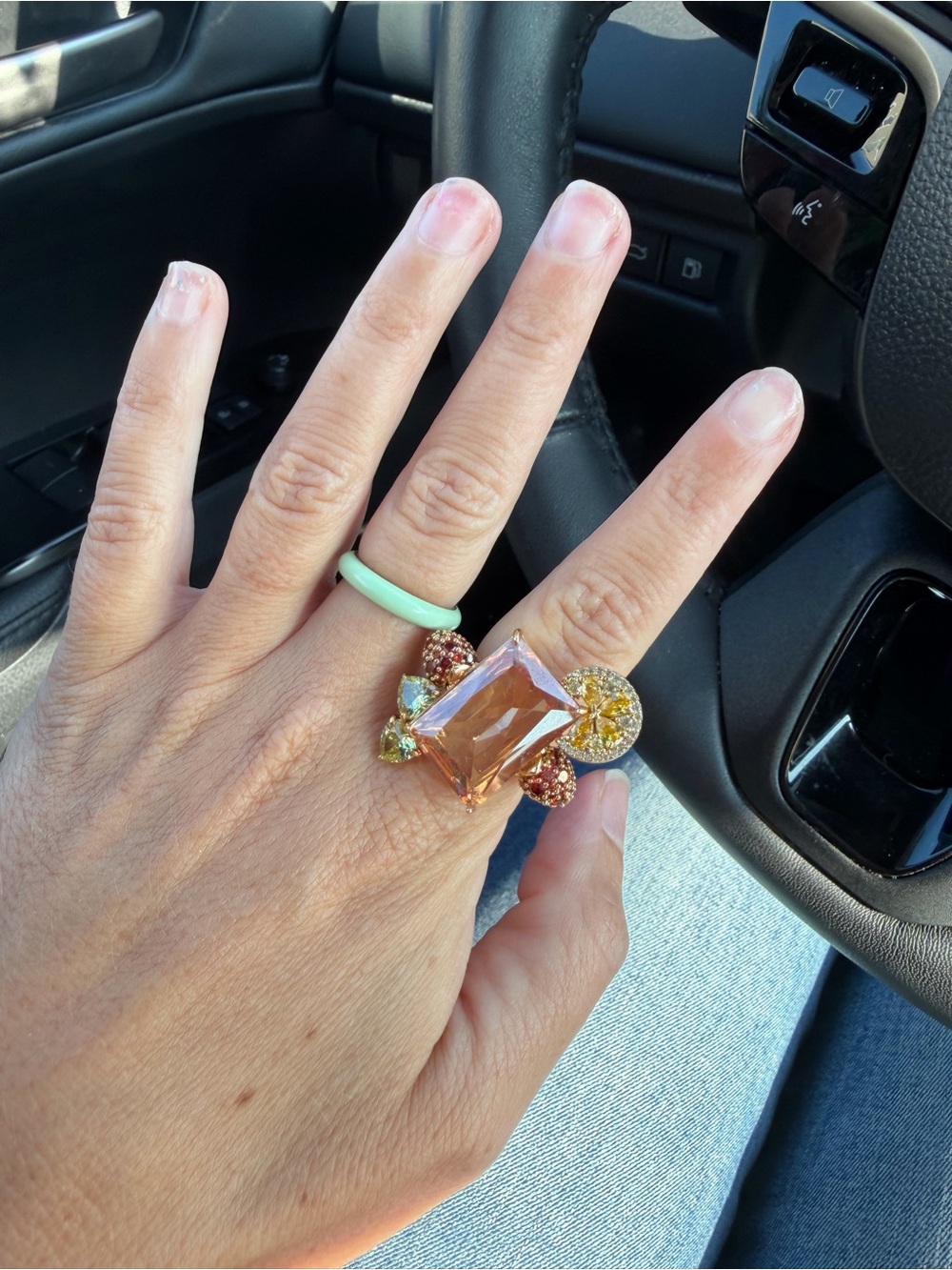 kate spade Gold-Tone Amber Crystal Statement Ring - Picture 3 of 5